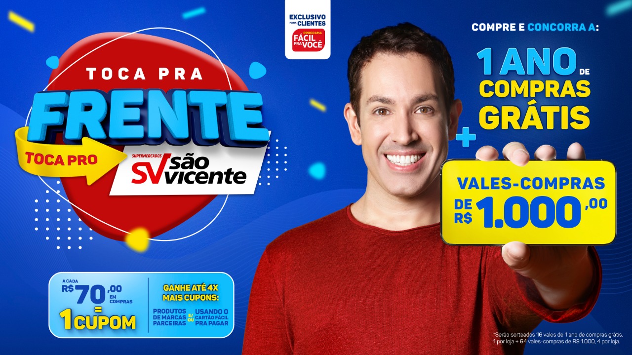 Campanha Toca pra frente toca pro São Vicente oferece vale compras e